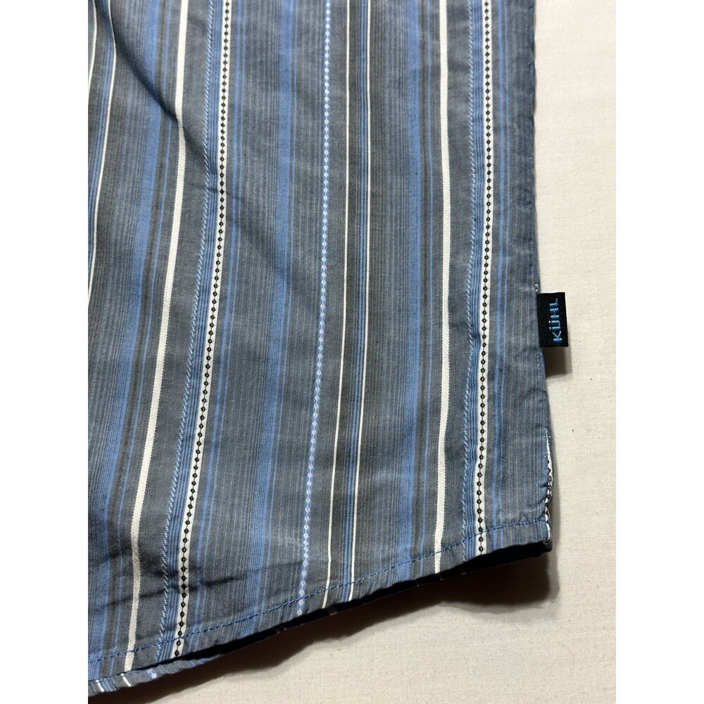 Kuhl Button Shirt Vertical Striped Short Sleeve Suncel Cotton Men’s Size Small - Picture 4 of 9